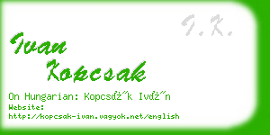 ivan kopcsak business card